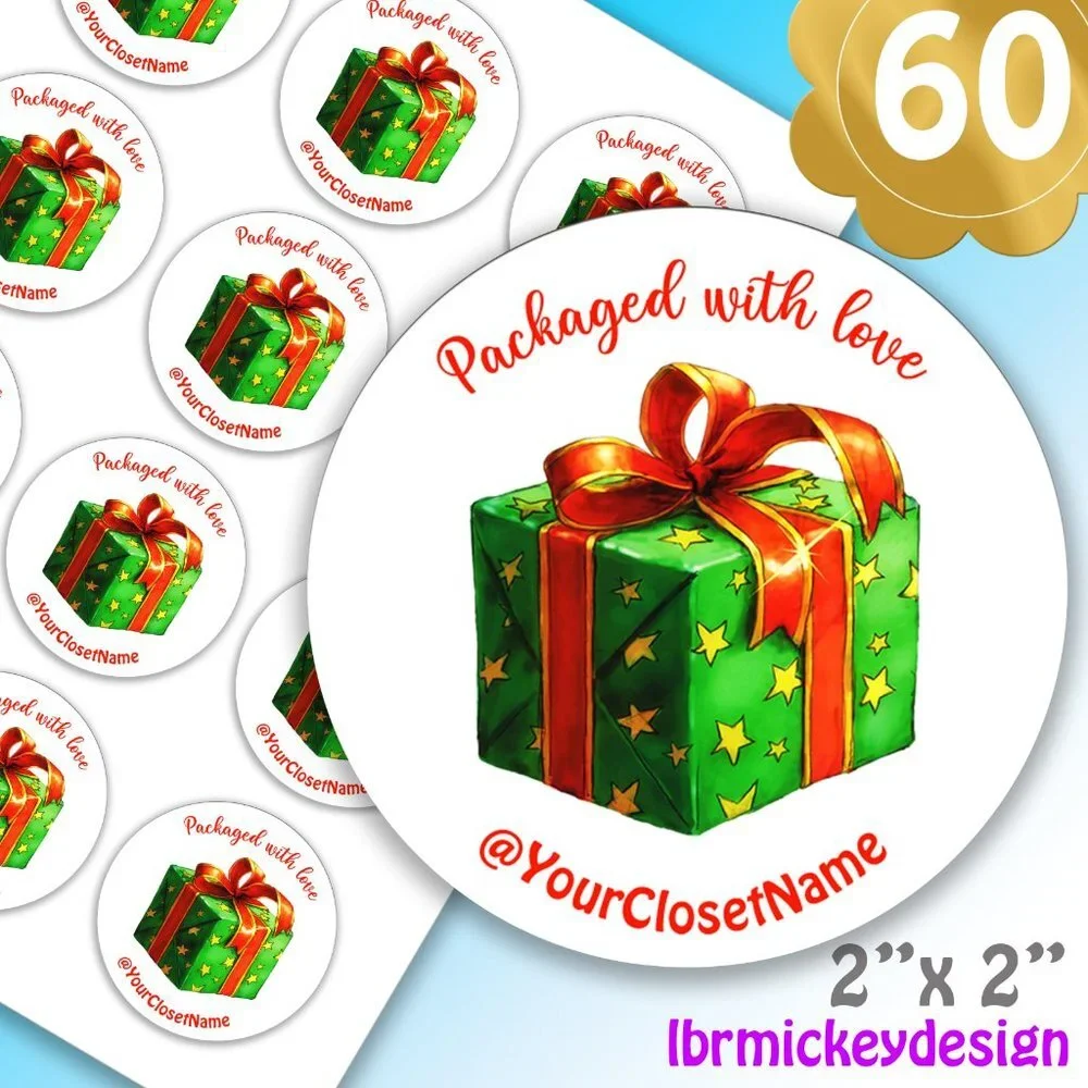 ♥️ 5x25 / 60 Christmas Thank you Stickers 2